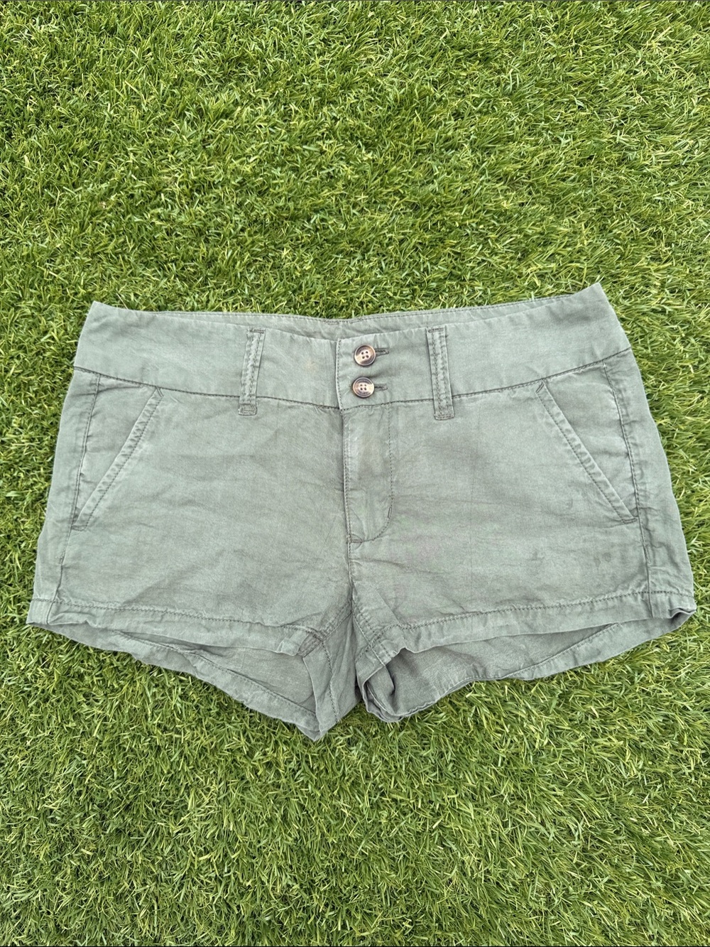 Aerie Olive Green High-Waist Casual Shorts